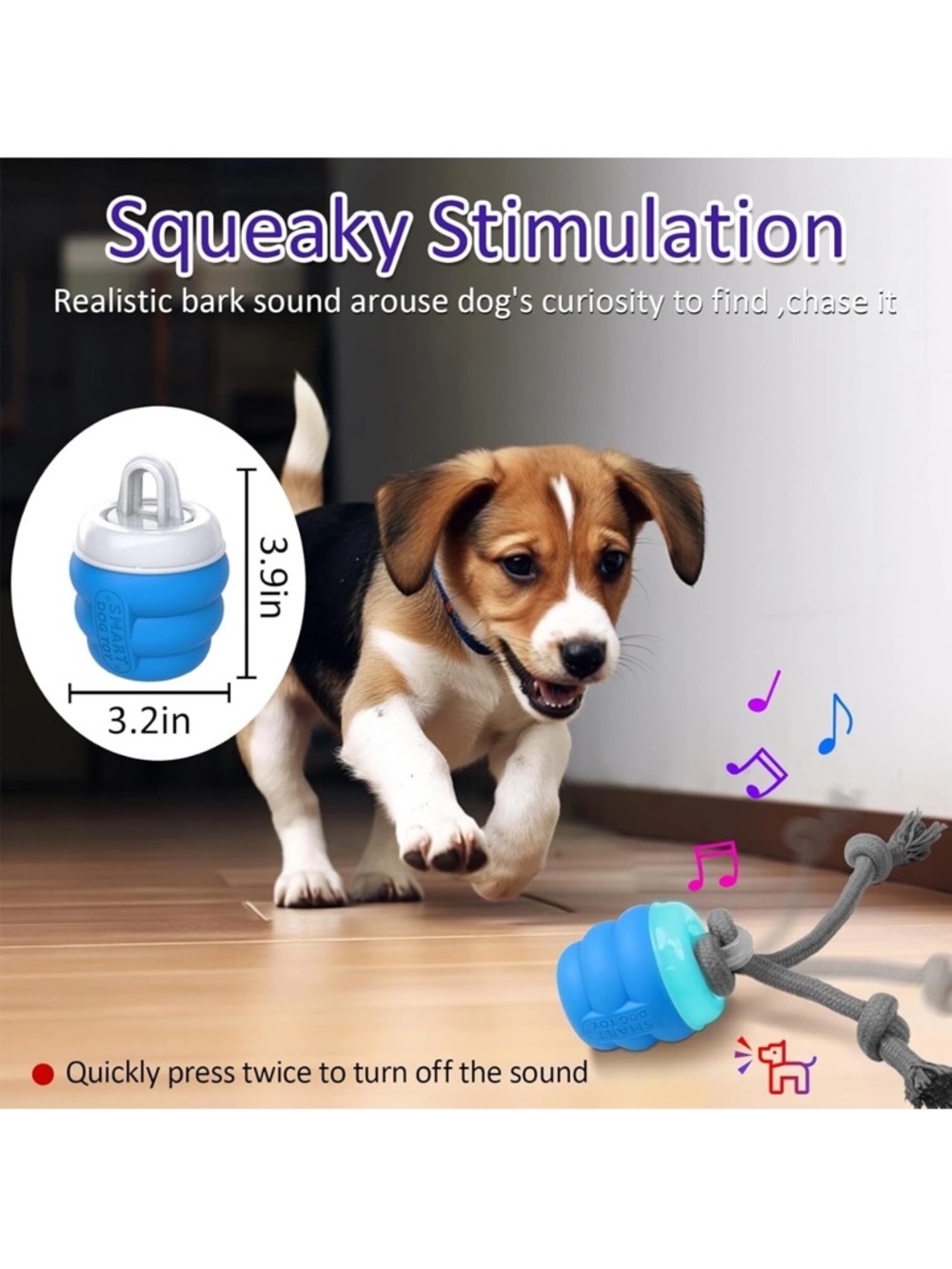 Interactive Smart Dog Toy Motion Activated Squeaky Bark Daily Training Timer - Picture 5 of 10